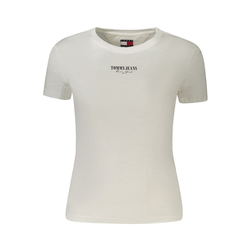 Tommy Hilfiger T-Shirt Femme en Coton Blanc - Élément Chic Décontracté