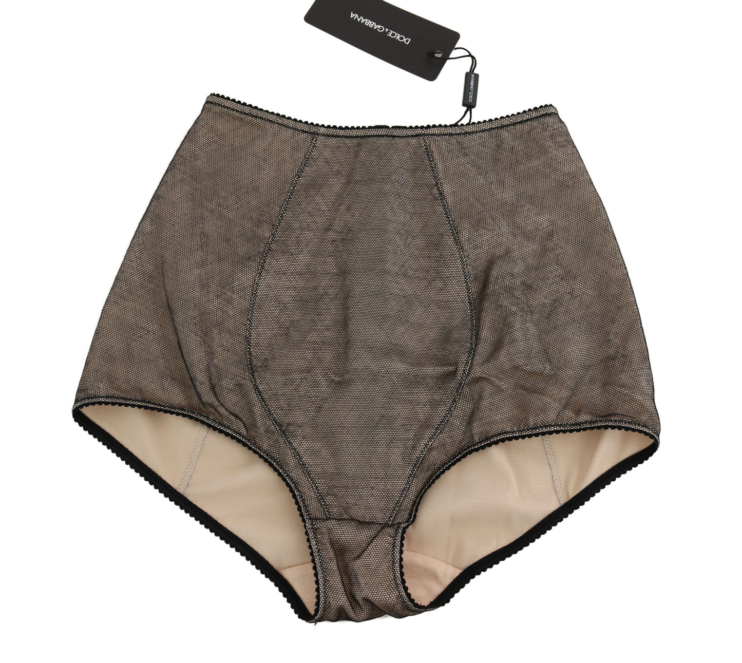 Dolce & Gabbana Culottes en dentelle noire sur fond beige