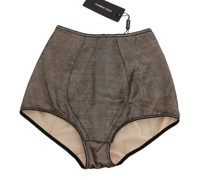 Dolce & Gabbana Culottes en dentelle noire sur fond beige