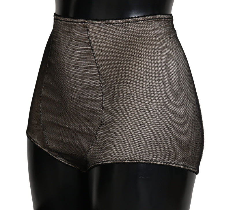 Dolce &amp; Gabbana Culottes en dentelle noire sur fond beige