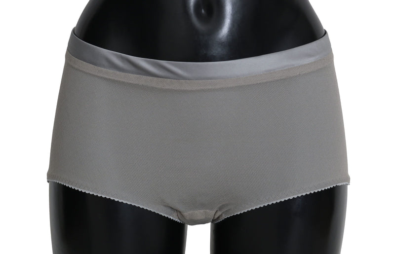 Dolce &amp; Gabbana Lingerie Argentée avec Culotte en Soie Filet