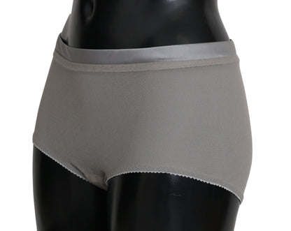 Dolce & Gabbana Lingerie Argentée avec Culotte en Soie Filet