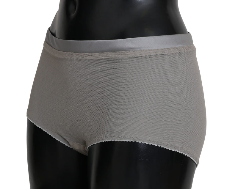 Dolce &amp; Gabbana Lingerie Argentée avec Culotte en Soie Filet