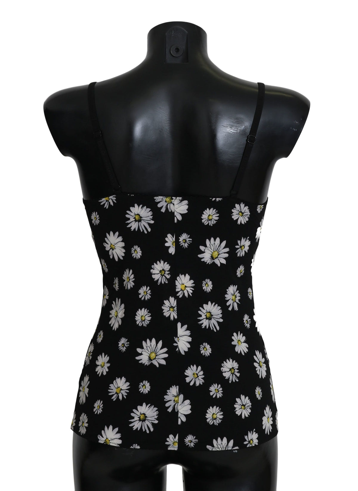 Chemise de lingerie Dolce &amp; Gabbana noire à imprimé marguerite