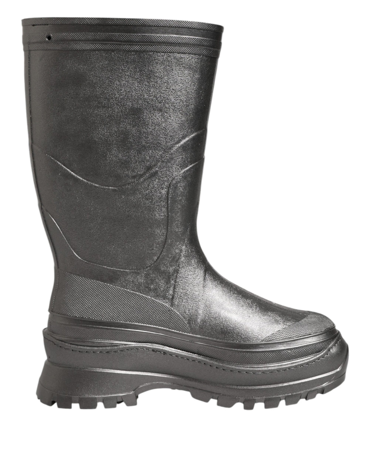 Dolce & Gabbana Black Argento Pull On Rain Boots