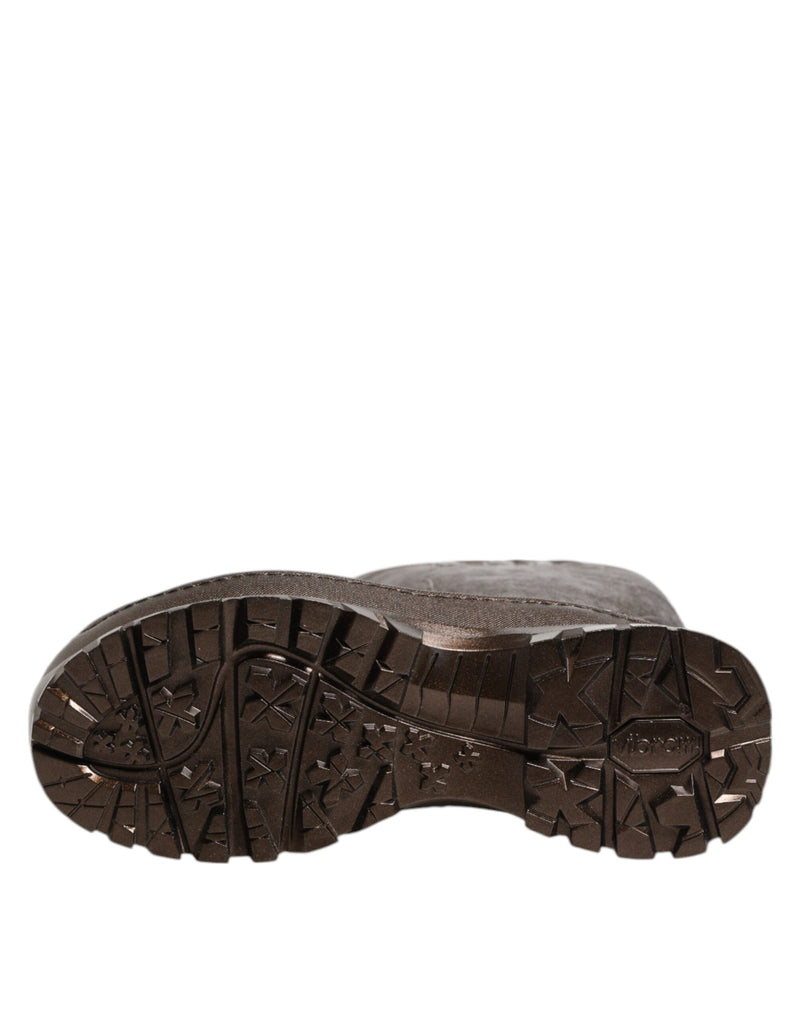 Dolce & Gabbana Bottes de Pluie Métalliques Bronze à Enfiler