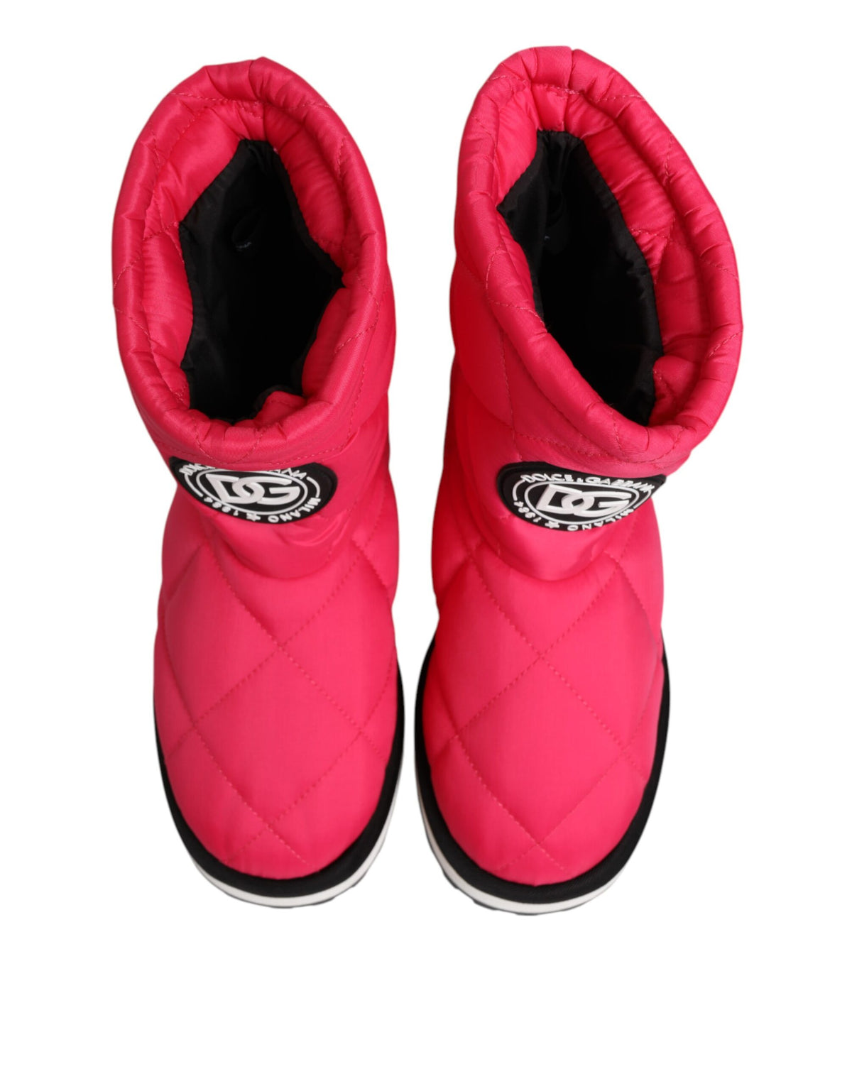 Dolce & Gabbana Bottes Mi-Mollet Padded Fuchsia en Viscose