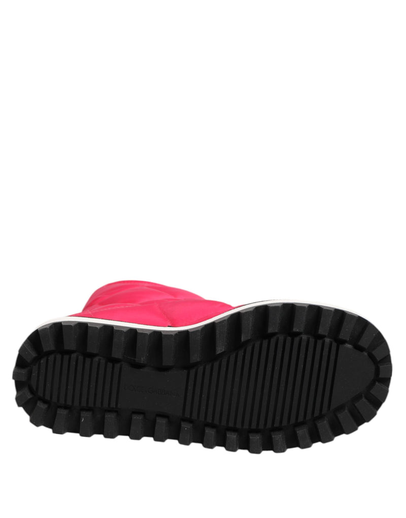 Dolce & Gabbana Bottes Mi-Mollet Padded Fuchsia en Viscose