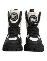Dolce & Gabbana Bottes Mi-Mollet Lacées Noir et Blanc