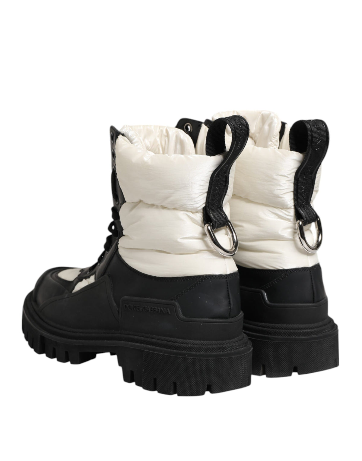 Dolce & Gabbana Bottes Mi-Mollet Lacées Noir et Blanc