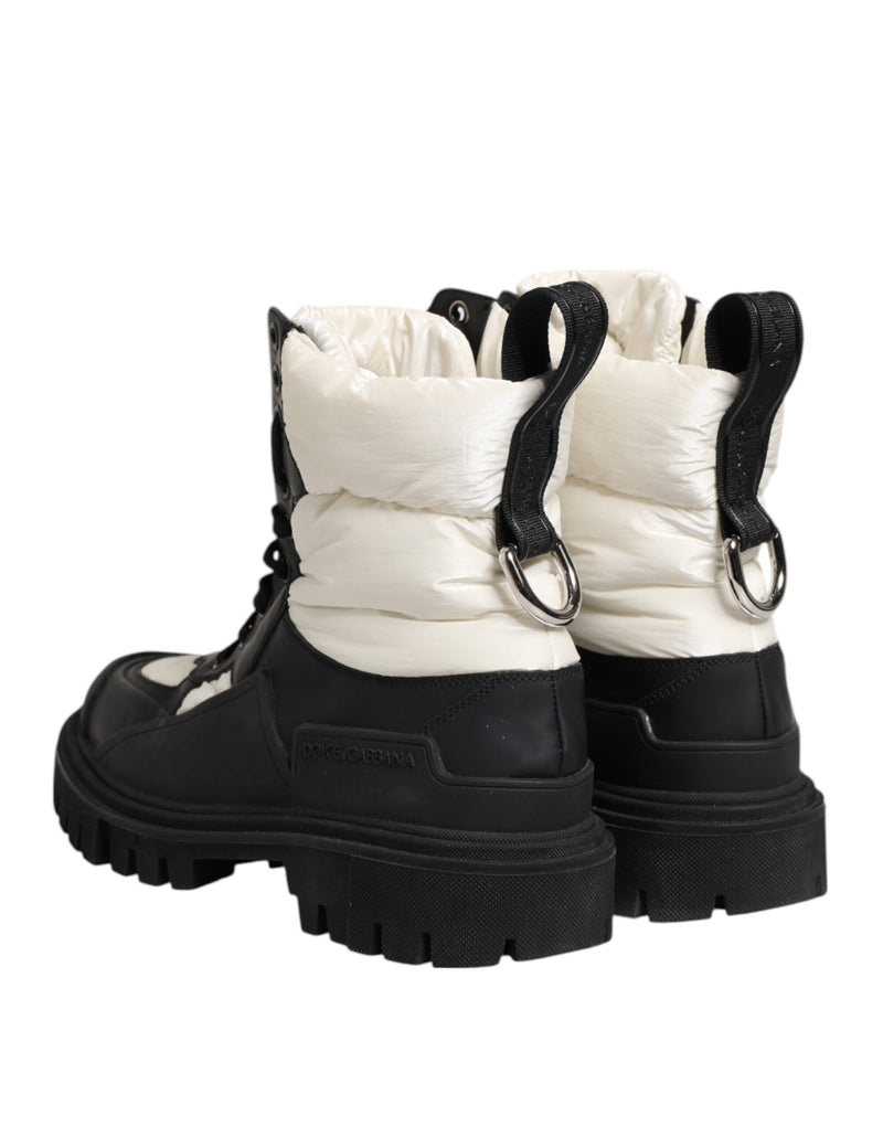 Dolce & Gabbana Bottes Mi-Mollet Lacées Noir et Blanc
