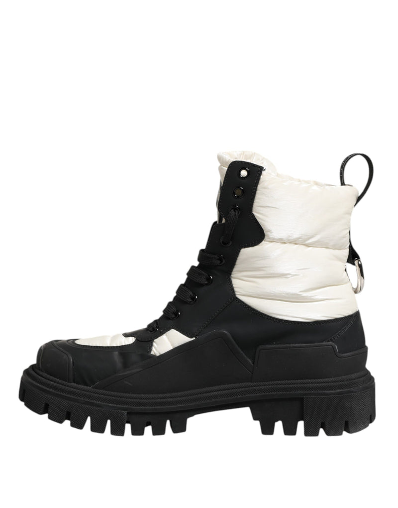 Dolce & Gabbana Bottes Mi-Mollet Lacées Noir et Blanc