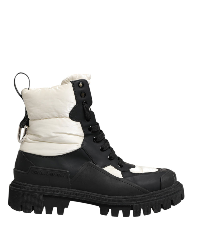 Dolce & Gabbana Bottes Mi-Mollet Lacées Noir et Blanc