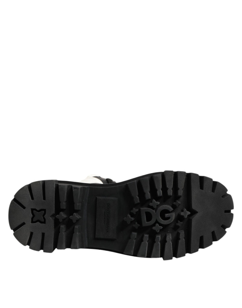 Dolce & Gabbana Bottes Mi-Mollet Lacées Noir et Blanc