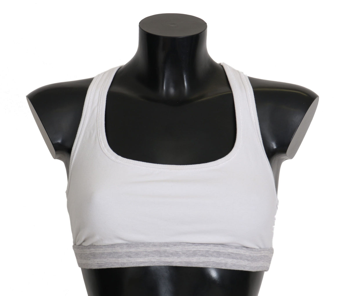 Soutien-gorge de sport en coton blanc extensible de Dolce &amp; Gabbana