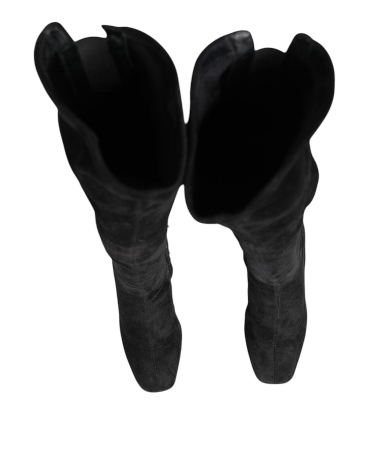 Dolce & Gabbana Bottes Hautes en Cuir Suédé Noir