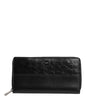 Portefeuille continental zippé en cuir noir Dolce &amp; Gabbana avec plaque DG