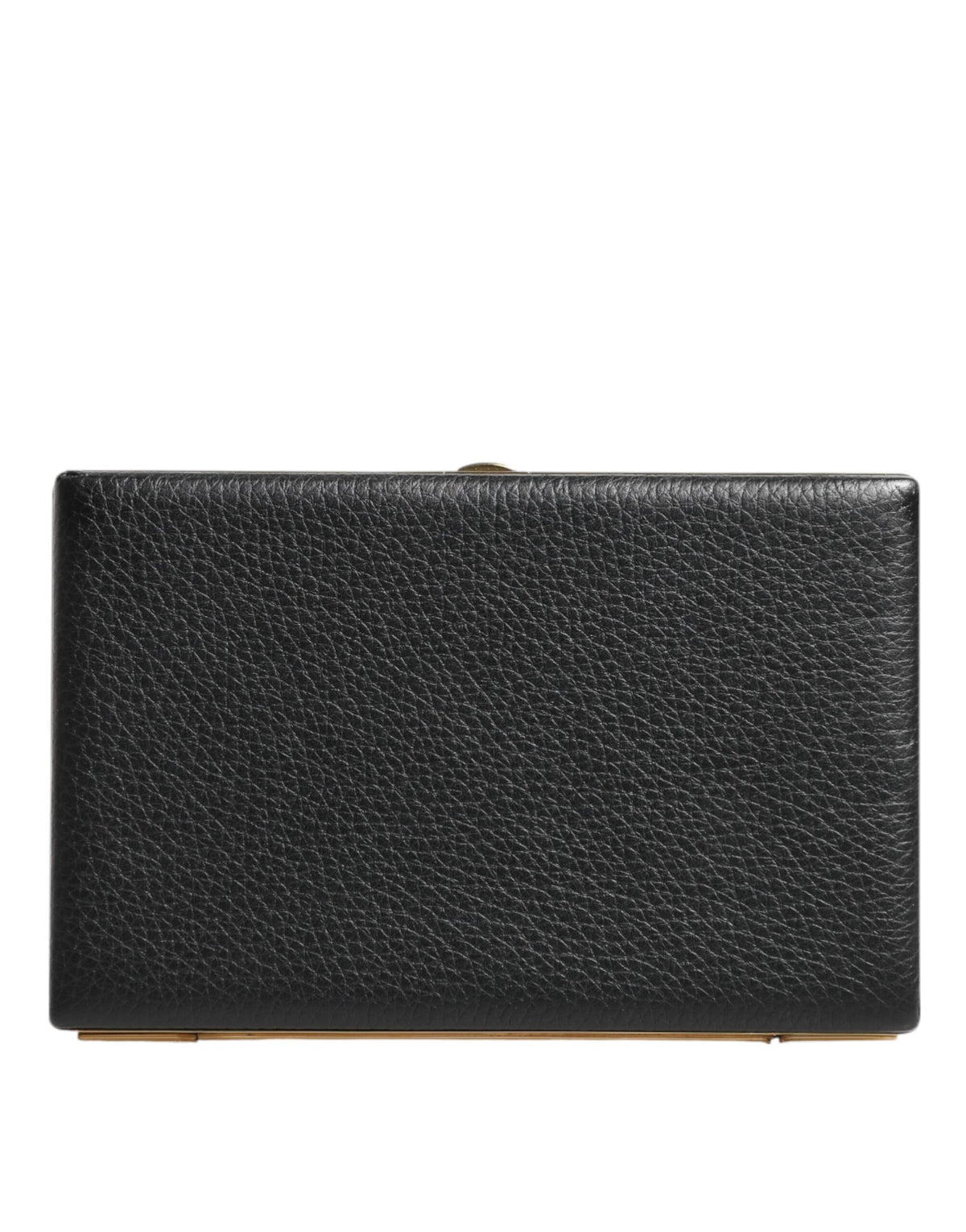 Sac à main de soirée Dolce & Gabbana en cuir noir avec cadre doré