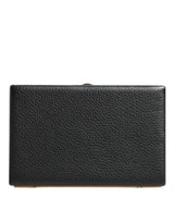 Sac à main de soirée Dolce & Gabbana en cuir noir avec cadre doré