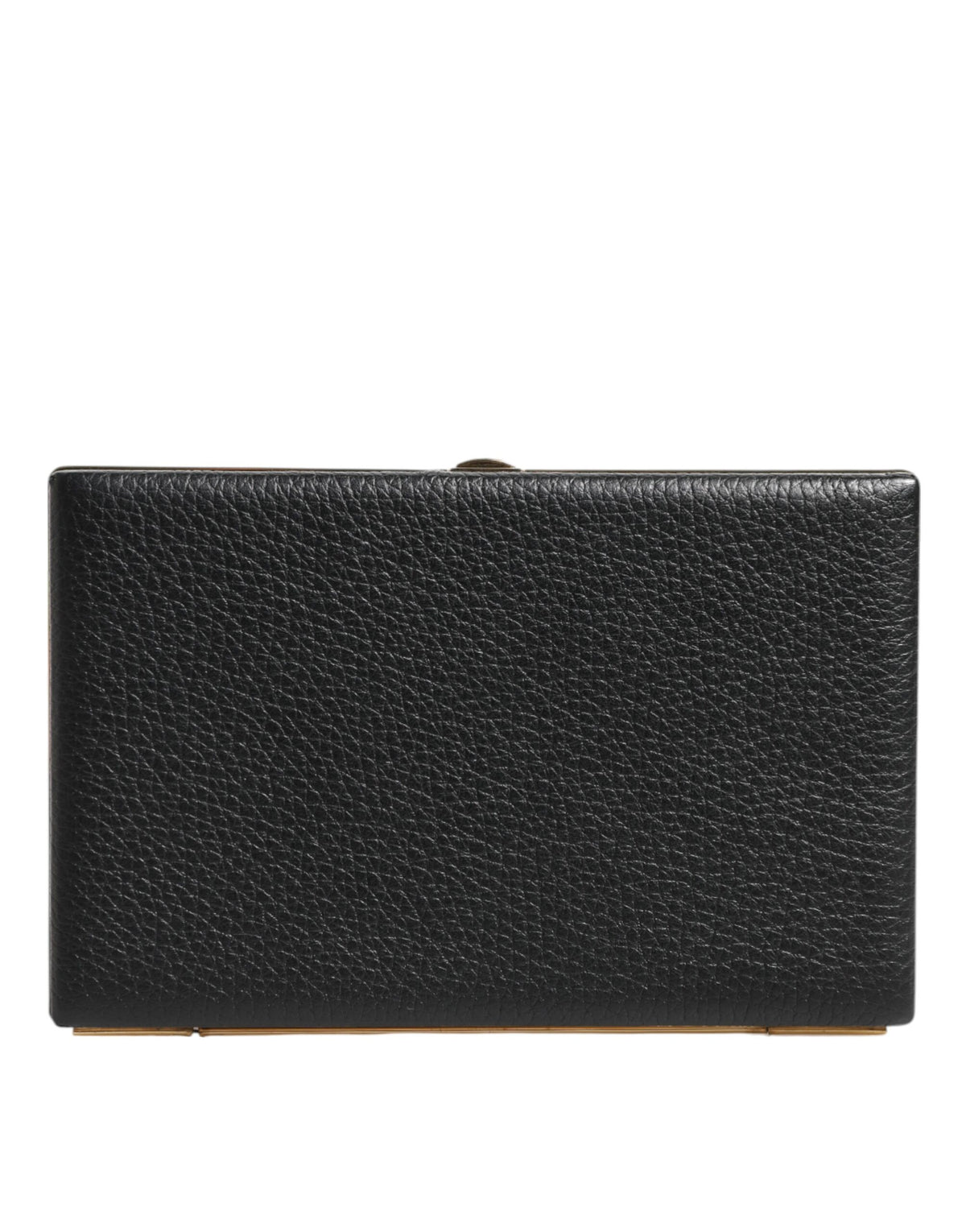 Sac à main de soirée Dolce & Gabbana en cuir noir avec cadre doré