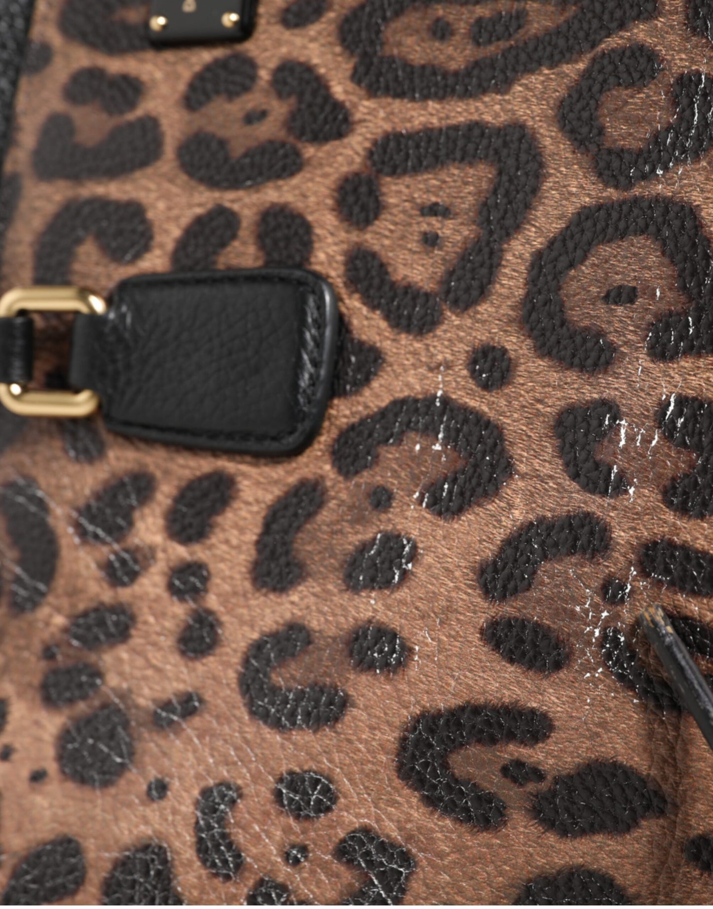 Dolce & Gabbana Bruine Luipaard GLAM Leren Logo Plaque Tote Bag