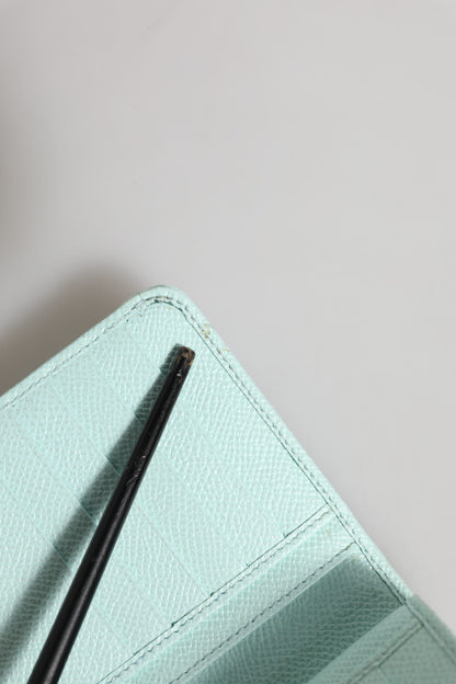 Portefeuille continental à deux volets en cuir vert menthe Dolce & Gabbana