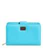 Dolce & Gabbana Light Blue Leather Bifold Continental Clutch Wallet