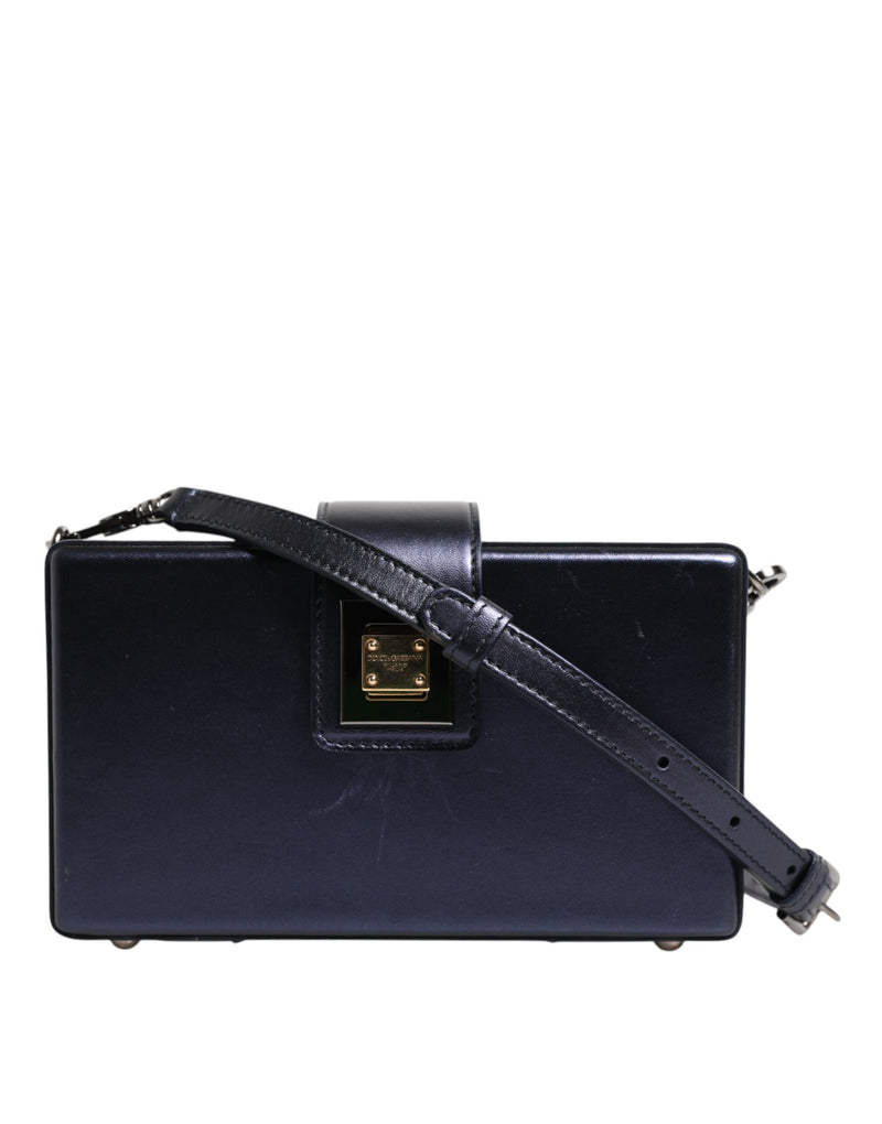 Dolce & Gabbana Blue DG BOX Lambskin Leather Crossbody Bag