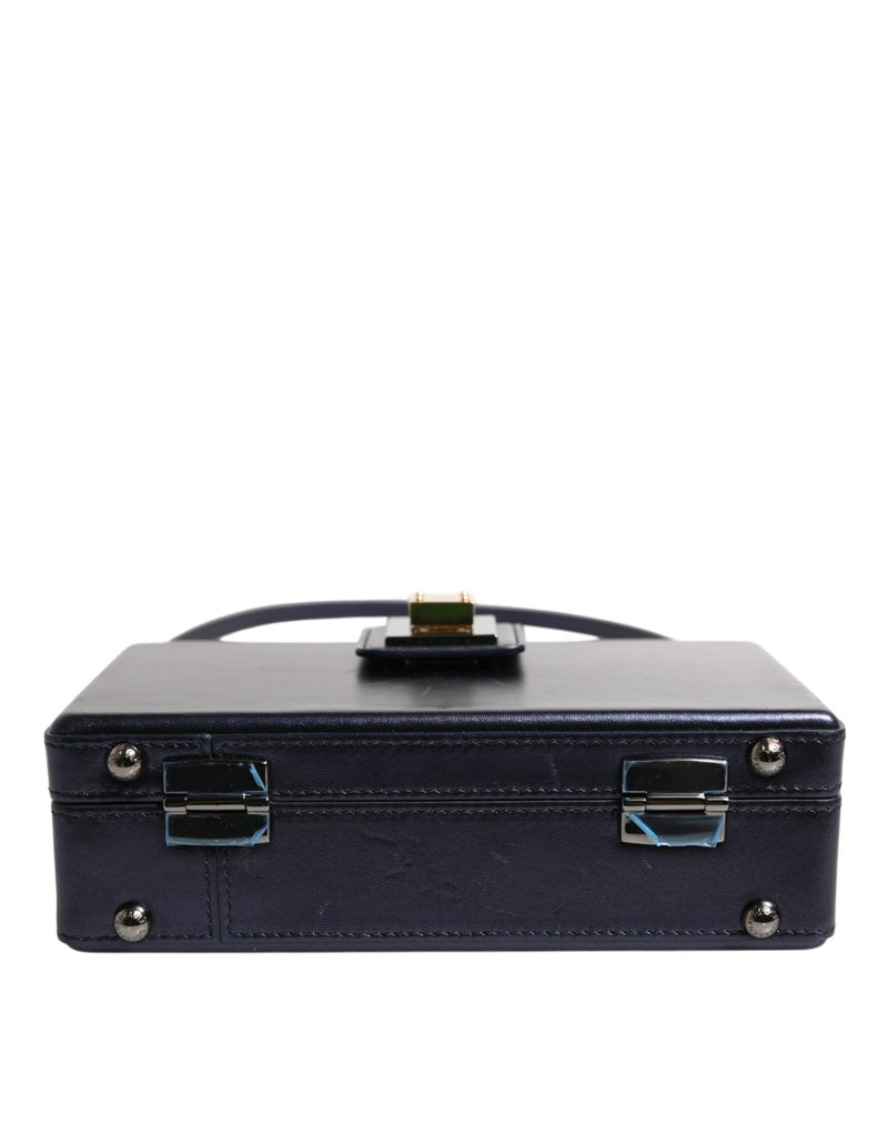 Dolce & Gabbana Blue DG BOX Lambskin Leather Crossbody Bag