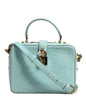 Sac à bandoulière en cuir gaufré vert menthe Dolce &amp; Gabbana avec cadenas