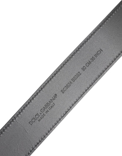 Dolce & Gabbana Black Leather Classic Metal Logo Buckle Belt