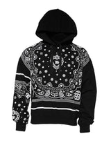Sweat à capuche homme noir à motif bandana Dolce &amp; Gabbana