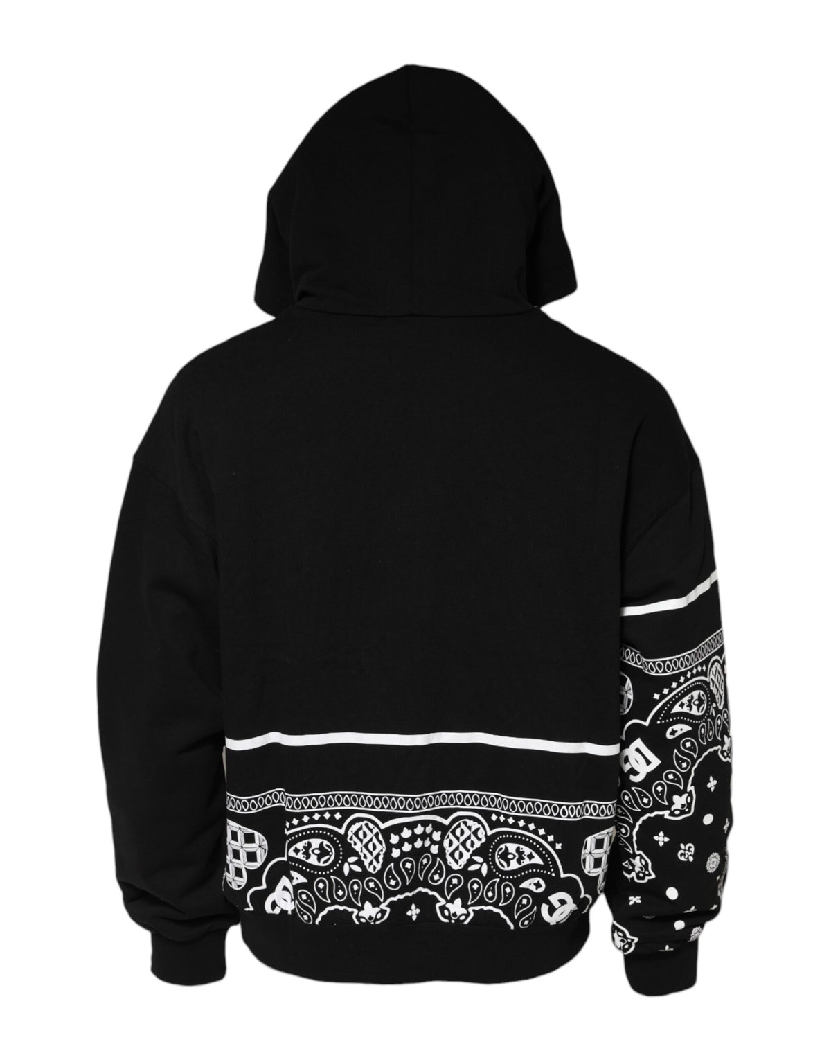 Sweat à capuche homme noir à motif bandana Dolce &amp; Gabbana