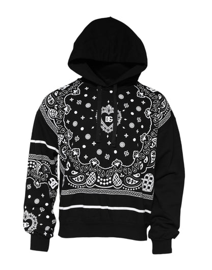 Sweat à capuche homme noir à motif bandana Dolce &amp; Gabbana