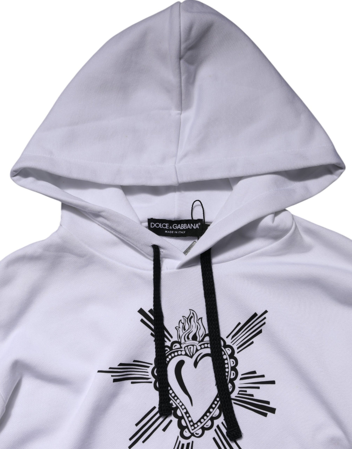 Sweat à capuche blanc à motif Sacré-Cœur de Dolce &amp; Gabbana