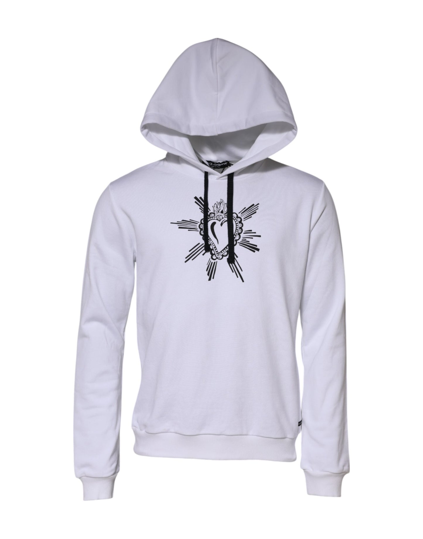 Dolce & Gabbana wit sweatshirt met capuchon en het symbool van het Heilig Hart