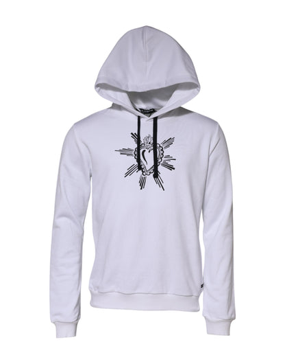 Dolce & Gabbana wit sweatshirt met capuchon en het symbool van het Heilig Hart