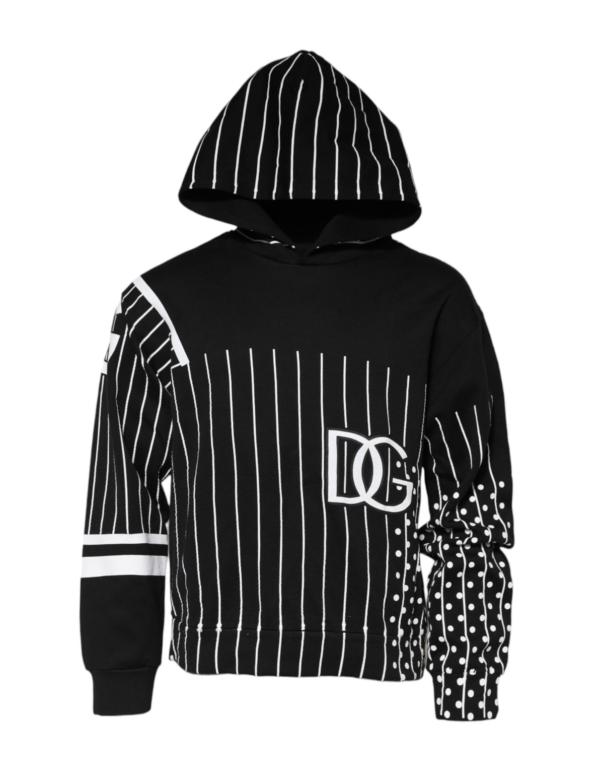 Sweat à capuche homme noir à rayures Dolce &amp; Gabbana