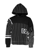 Sweat à capuche homme noir à rayures Dolce &amp; Gabbana