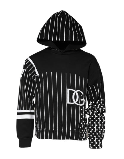 Sweat à capuche homme noir à rayures Dolce &amp; Gabbana
