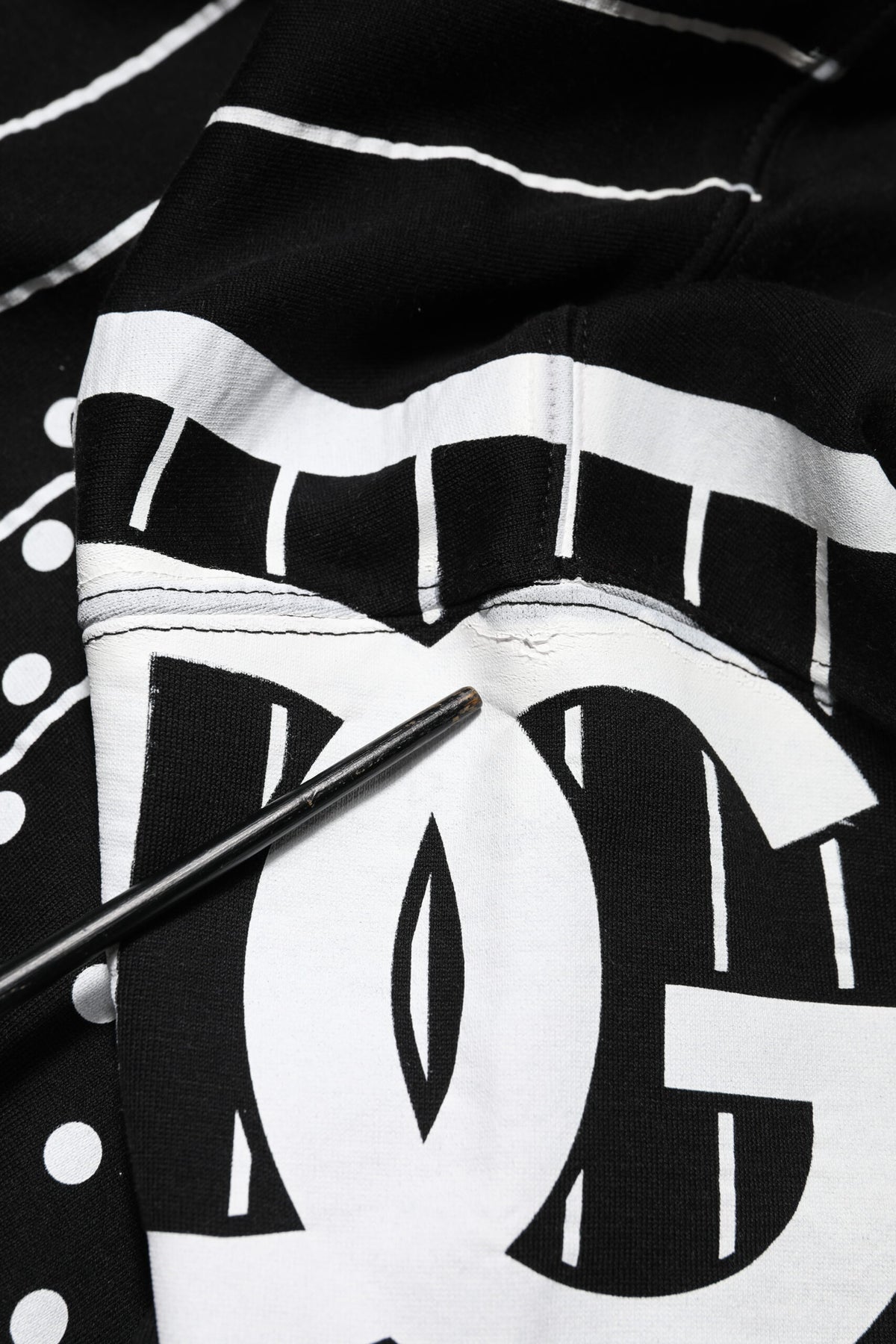 Sweat à capuche homme noir à rayures Dolce &amp; Gabbana
