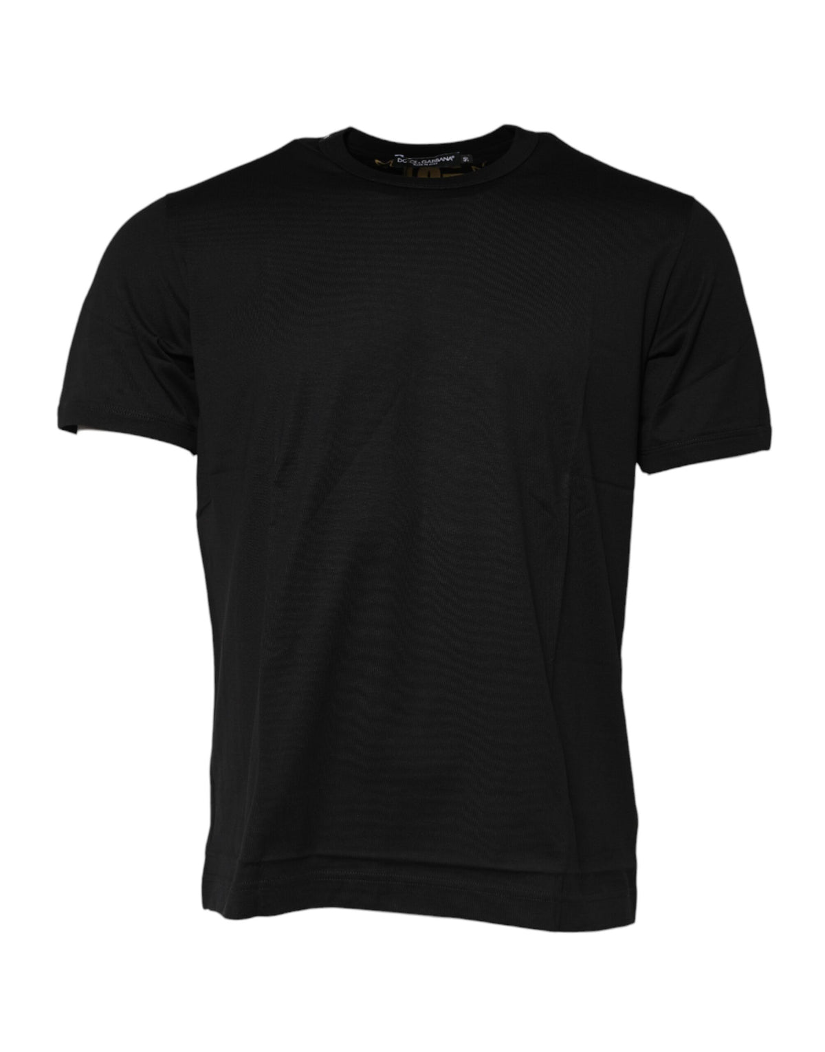 T-shirt à col rond en coton noir avec imprimé du logo Dolce &amp; Gabbana