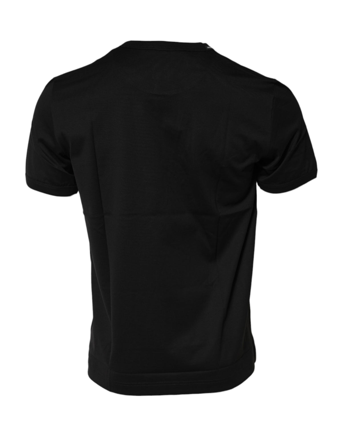 T-shirt à col rond en coton noir avec imprimé du logo Dolce &amp; Gabbana
