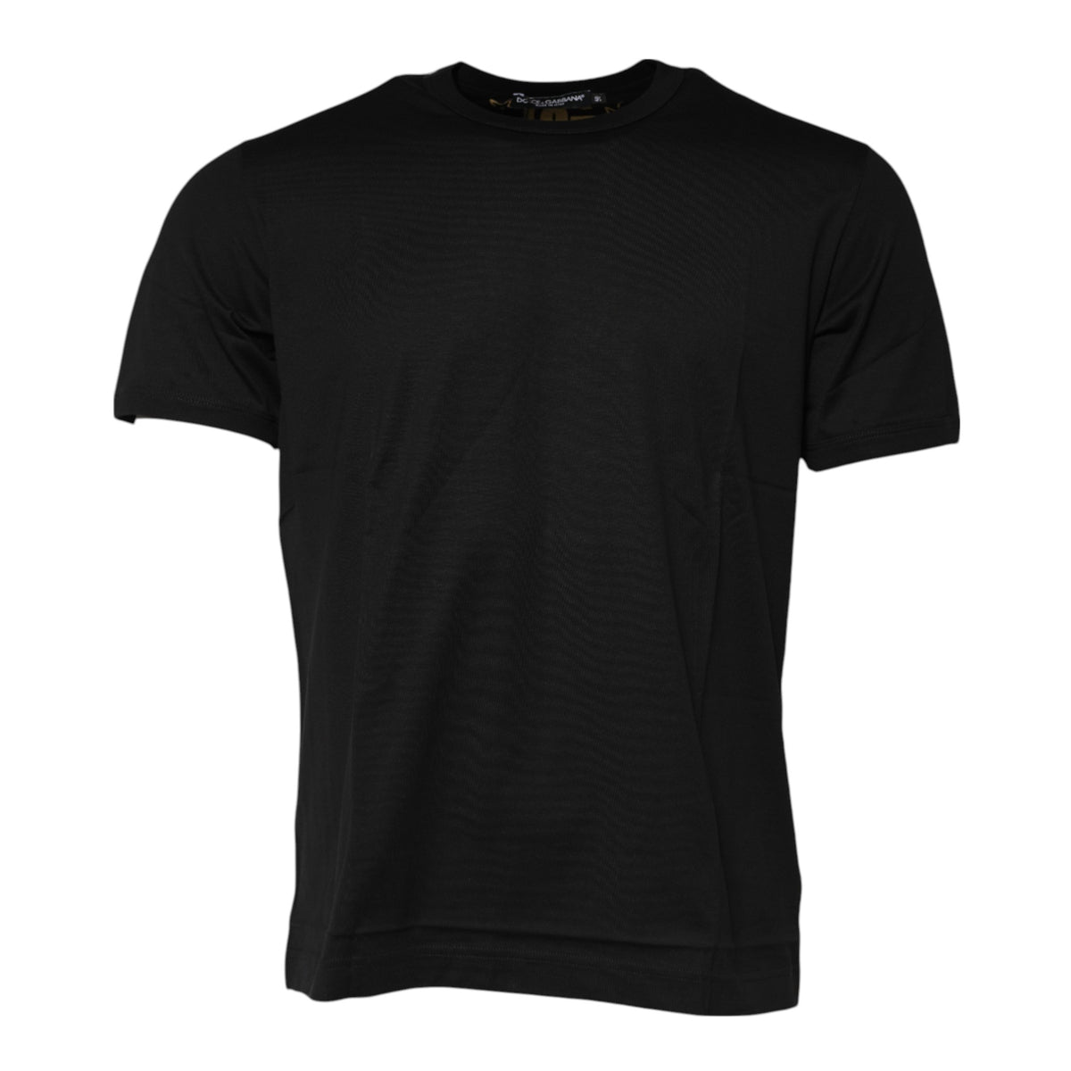 T-shirt à col rond en coton noir avec imprimé du logo Dolce &amp; Gabbana
