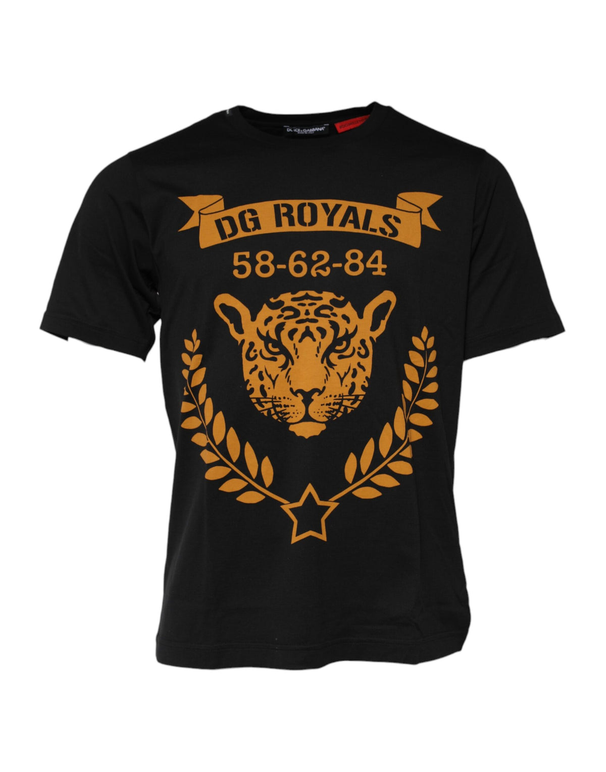 T-shirt en coton à col rond noir DG Royals de Dolce &amp; Gabbana