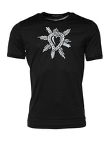 T-shirt en coton à col rond noir avec le Sacré-Cœur de Dolce &amp; Gabbana