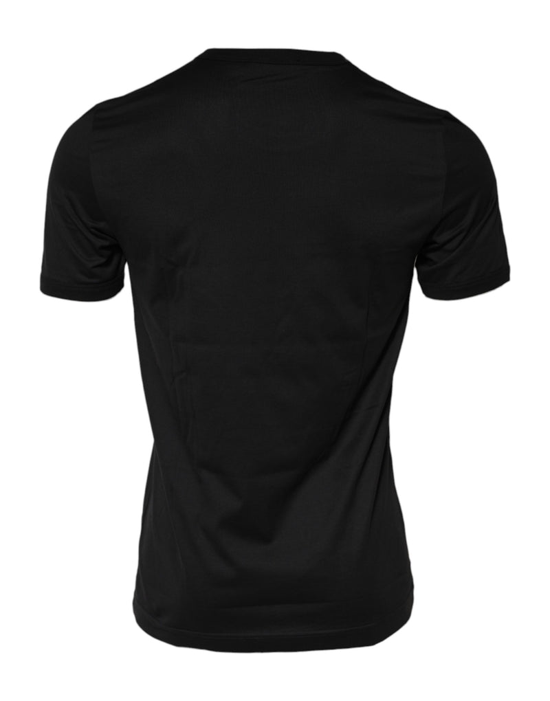 Dolce &amp; Gabbana zwart T-shirt met ronde hals en Sacred Heart-print, gemaakt van katoen