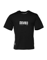 T-shirt en coton à col rond noir Dolce &amp; Gabbana avec imprimé DG Vib3