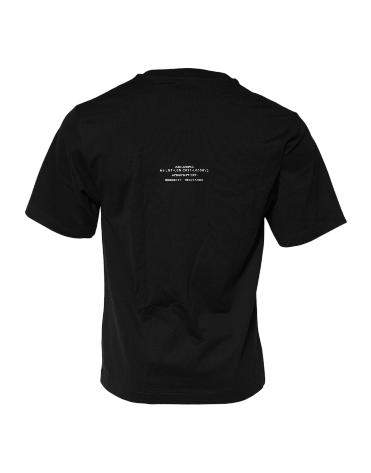 T-shirt en coton à col rond noir Dolce &amp; Gabbana avec imprimé DG Vib3