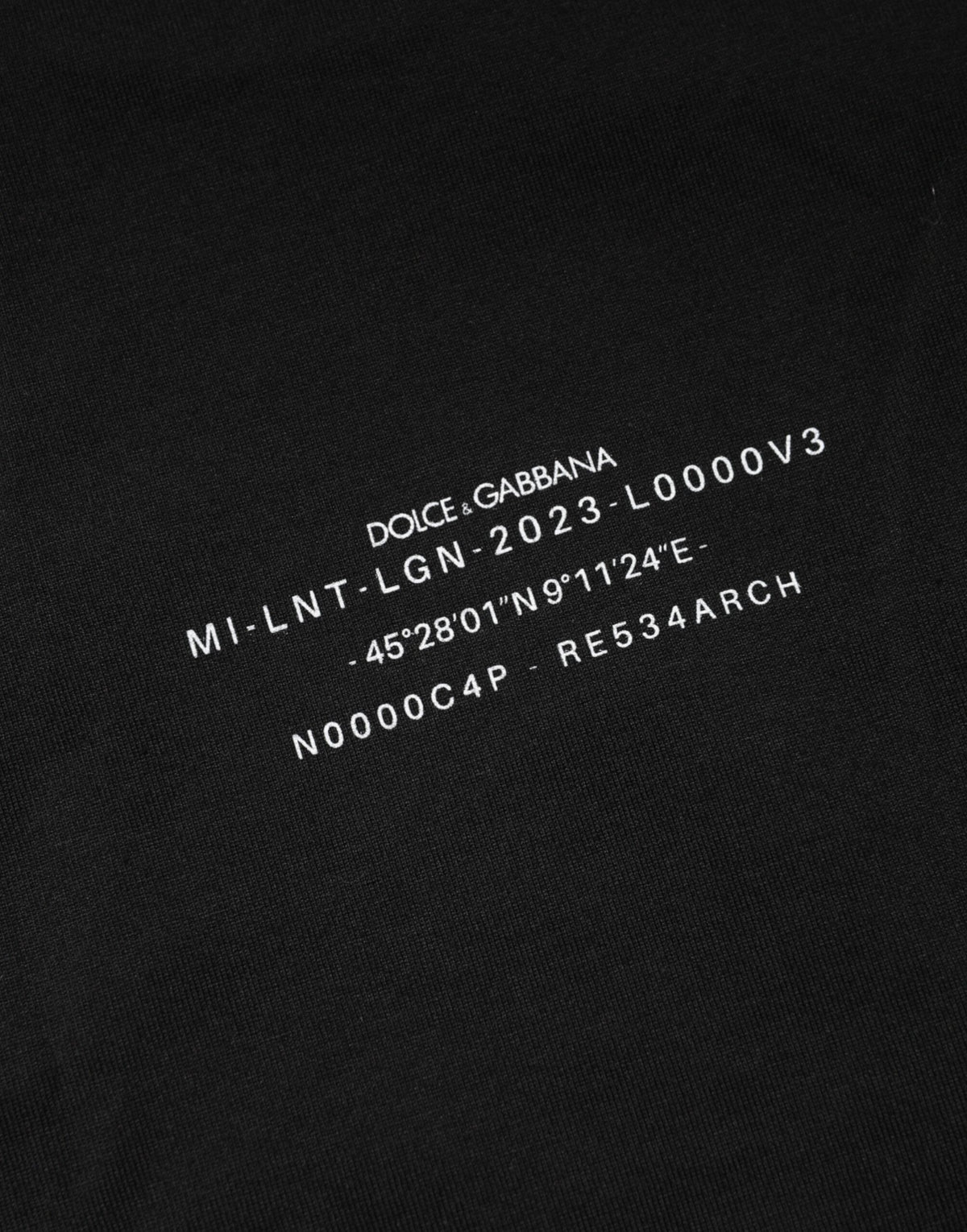 T-shirt en coton à col rond noir Dolce &amp; Gabbana avec imprimé DG Vib3